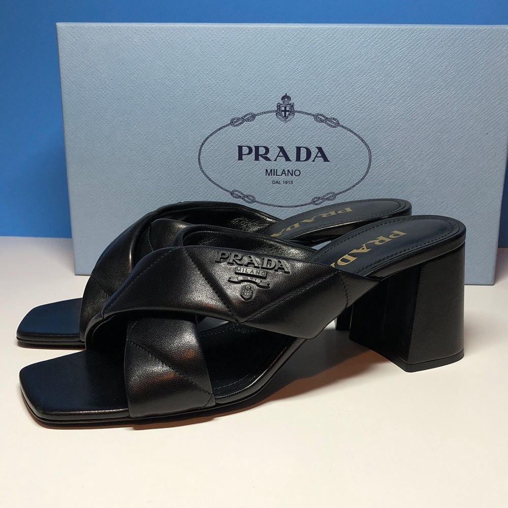 New Authentic Prada Black Leather Mules for Women Size 38! - Picture 3 of 12